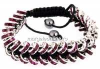 Bratara shamballa cu 44 rhinestone, fuchsia - x1