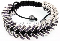 Bratara shamballa cu 44 rhinestone, amethyst - x1