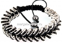 Shamballa Bracelet with rhinestone, jet - x1