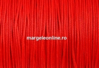 Snur matase cerata pentru bratari, rosu, 0.8mm - 5m