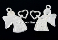 Charm, angel, 925 silver, 16.5x14.5mm - x1