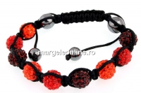 Bratara cu 9 margele shamballa siam, light siam, hyacinth - x1