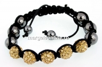 Bratara cu 5 margele shamballa light light topaz x1