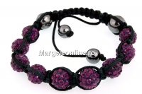 Bratara cu 9 margele shamballa purple - x1