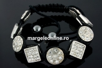 Bratara cu 9 margele shamballa metal, crystal - x1