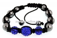 Bratara cu 3 margele shamballa cobalt blue - x1