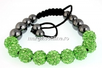 Bratara cu 9 margele shamballa fern green- x1