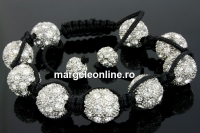Bratara cu 9 margele shamballa metal, crystal - x1