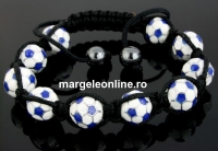 Shamballa beads bracelet 10 metal soccer ball - x1