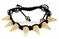 Shamballa Bracelet with 7 metal targets, crystal - x1