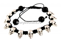 Bratara shamballa cu 12 cranii din metal, - x1