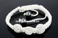 Bratara cu 3 margele shamballa crystal - x1