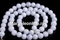 Blue chalcedony, round, 6mm