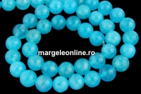 Jade, round, blue aqua, 8mm