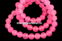 Jade, round, intense pink, 6mm
