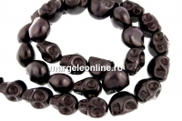 Black magnesite, skull, 13x12mm