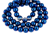 Cobalt blue hemalyke (hematit), round, 8mm