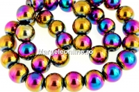 Multicolor hemalyke (hematit), round, 12mm