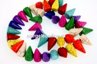 Multicolor magnesite, spikes, 15mm