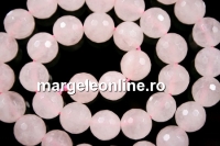 Pink quartz, faceted round, 6.5mm