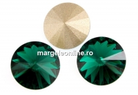 Swarovski, rivoli, emerald, 6mm - x2