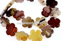 Margele Mookaite natural, floare, 20mm