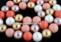 Perle tip Mallorca, rotund, multicolor, 16mm