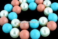 Perle tip Mallorca, rotund,multicolor, 8mm
