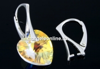 Earring findings with bail, 925 silver, 20mm - x1pair