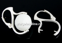 Earring findings, 925 silver, for Beads and perle 12-14mm - x1pair