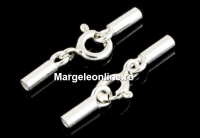 Clasp set for necklaces or bracelets, 925 silver, 1.5mm - x1