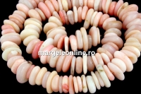 Margele opal roz natural, disc neregulat, 10-14mm