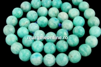 Peruvian amazonite, natural, green sea, round, 8mm