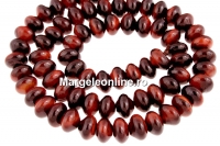 Red tiger eye, rondelle, 8.5x5mm