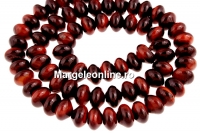 Red tiger eye, disc rondelle, 8x5mm