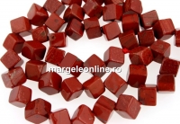 Red jasper, cube, 8x6mm