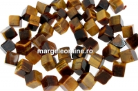 Tiger eye, cube, 8x6mm