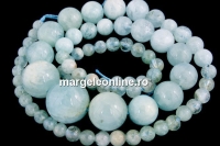 Margele acvamarin, rotund progresiv, 5-15mm