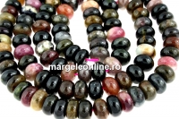 Margele turmalina multicolor, rondela, 9.5x6mm