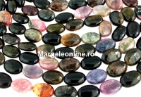 Margele turmalina naturala, oval plat, 14x10mm
