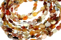 Margele brandy opal natural, oval plat, 8x6mm