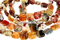 Margele brandy opal natural, patrat , 12x12mm