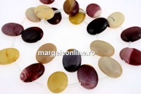 Margele mookaite, oval plat, 18x13mm