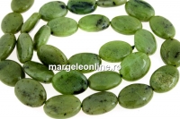 Nephrite jade, flat oval, 14x10mm