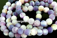 Frosted agate, purple, round, 8mm