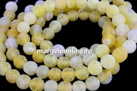 Frosted agate, lime yellow, round, 8mm