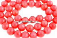 Margele coral, roz corai, rotund, 9mm