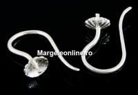 Earring findings, 925 silver, for one hole pearl, 19.5mm - x1pair