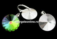 Earring findings, 925 silver, rivoli 18mm - x1pair