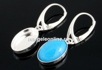 Earring findings, 925 silver, cabochon 14x10mm - x1pair